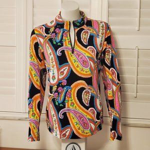 Gottex Sun-protection Long Sleeve top with vibrant colors - Size Large